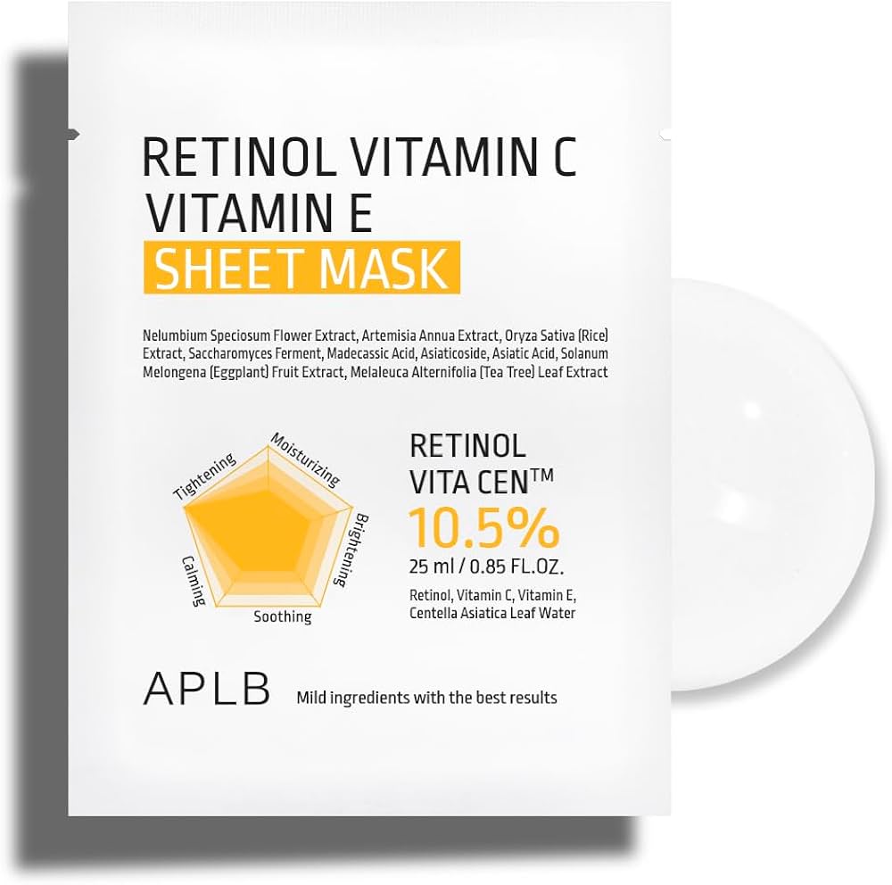 4 APLB - Retinol Vitamin C Vitamin E Sheet Mask APLB - Retinol Vitamin C Vitamin E Sheet Mask - Imagen 1
